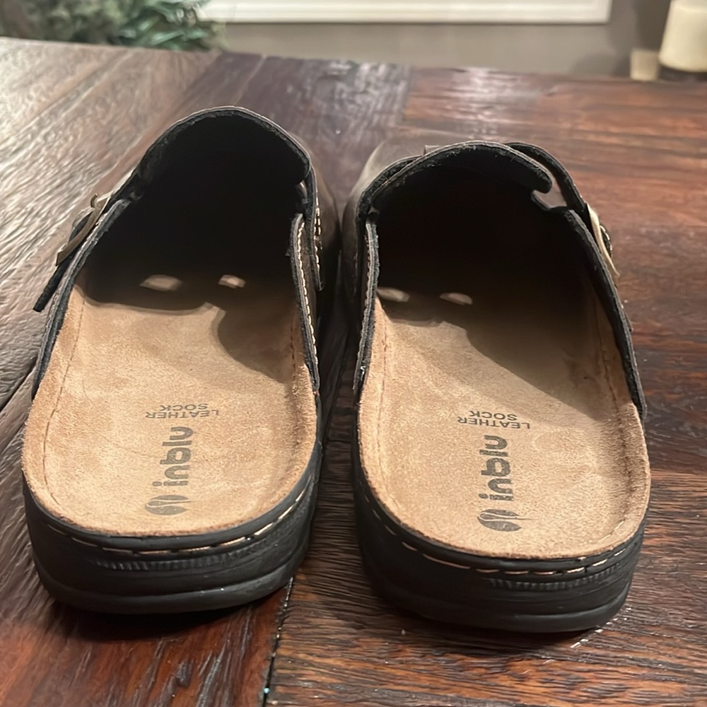 INBLU Distressed Leather Clogs SZ 11.5 not Birkenstock - Picture 6 of 7